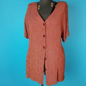 🍒 3 for 10 Flowy long check button down